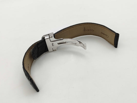 Cartier Croco Belt/Buckle K18WG Unisex