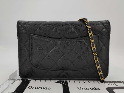 CHANEL Chain Shoulder Bag Chain Wallet Black IC Plate Shoulder Bag