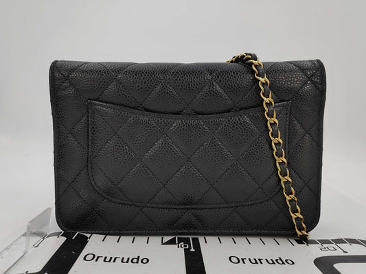 CHANEL Chain Shoulder Bag Chain Wallet Black IC Plate Shoulder Bag