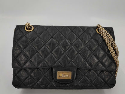 CHANEL 2.55 W Flap Chain Shoulder Bag G Hardware Black 14th Shoulder Bag