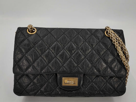 CHANEL 2.55 W Flap Chain Shoulder Bag G Hardware Black 14th Shoulder Bag