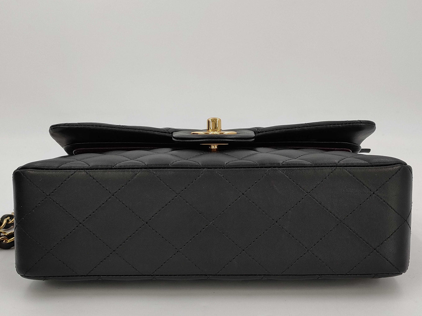 CHANEL Lambskin Matlasse 23 W Flap Chain Shoulder Bag Black IC Plate Shoulder Bag