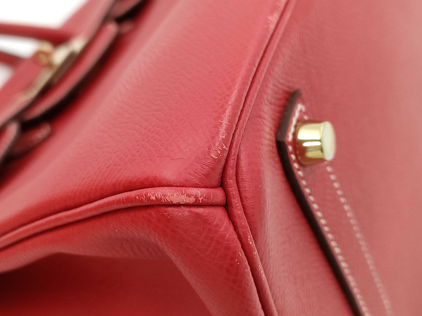 HERMES Birkin Candy 35 □ O Hour Rouge Cassack Handbag Red Handbag