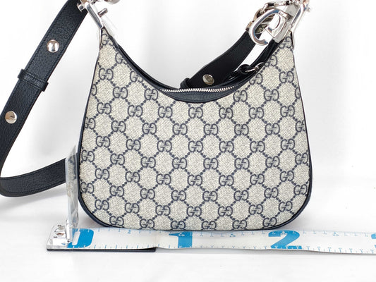 GUCCI GG Supreme GUCCI Attache Shoulder Bag 699409 Black GG Supreme Canvas Shoulder Bag