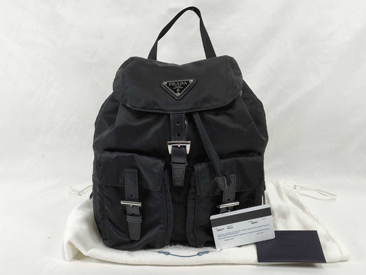 PRADA Nylon PRADA Rucksack 1BZ677 Black Nylon x Leather Rucksack