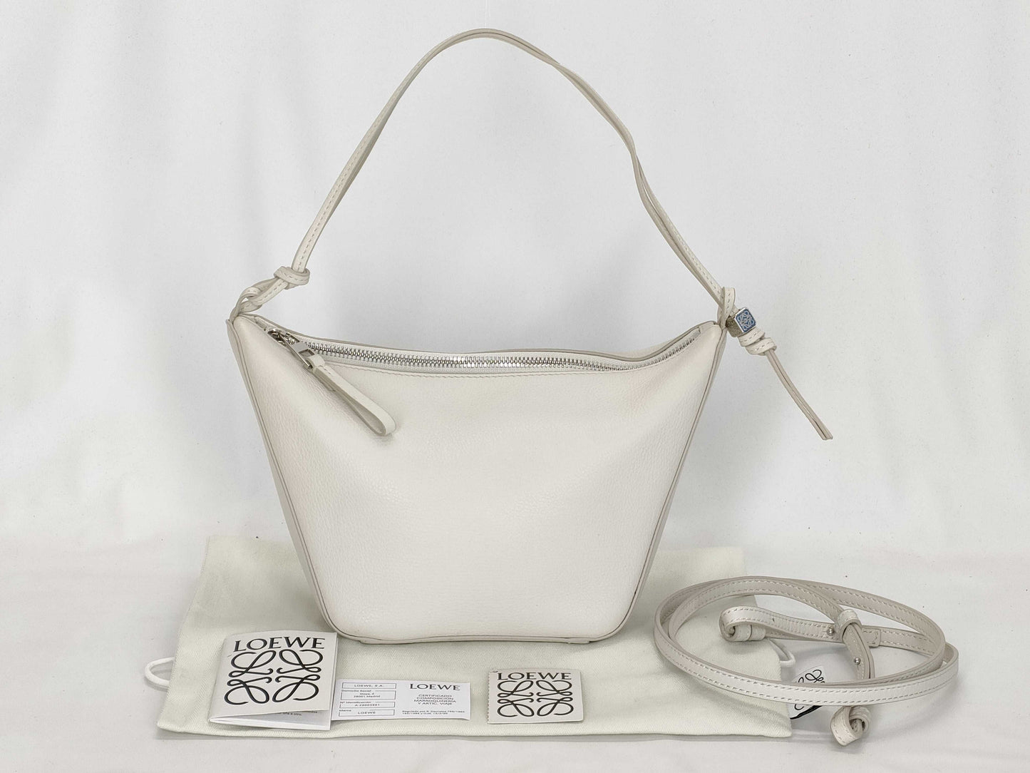 LOEWE LOEWE Hammock Hobo Bag Mini Handbag A538G13X01 White Classic Calf Handbag