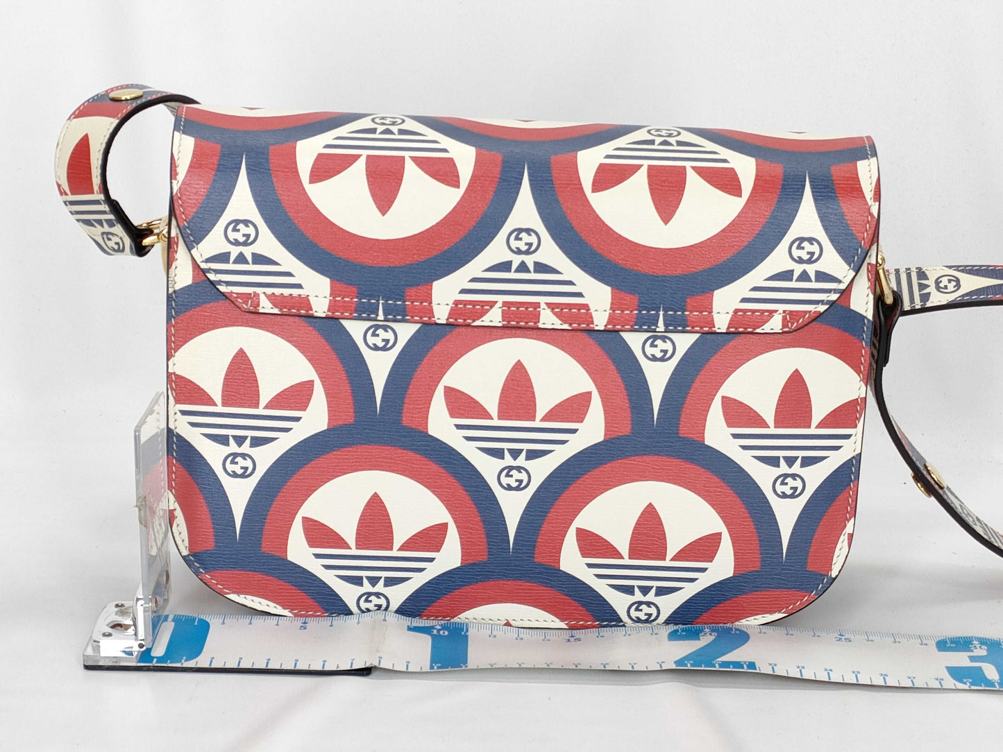 GUCCI GUCCI Horsebit 1955 Shoulder Bag 602204 Ivory x Red x Multi Leather Shoulder Bag