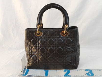 Dior Lady Dior DIOR/Christian Dior Lady Dior Medium Bag Handbag Black Lambskin Handbag