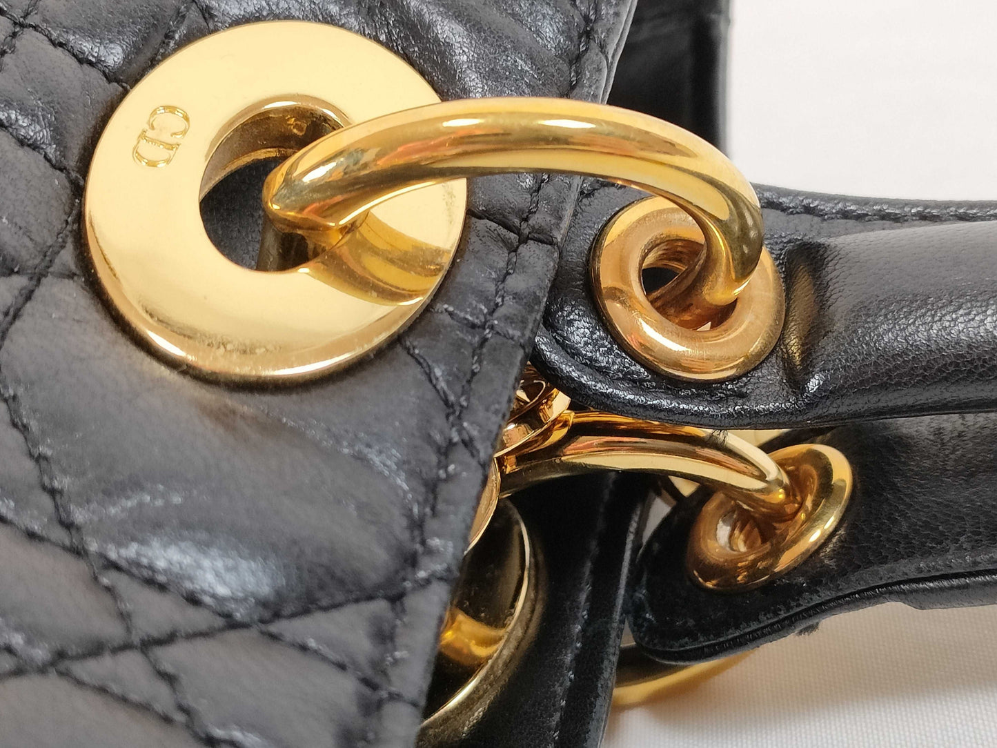 Dior Lady Dior DIOR/Christian Dior Lady Dior Medium Bag Handbag Black Lambskin Handbag