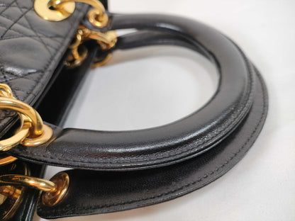 Dior Lady Dior DIOR/Christian Dior Lady Dior Medium Bag Handbag Black Lambskin Handbag