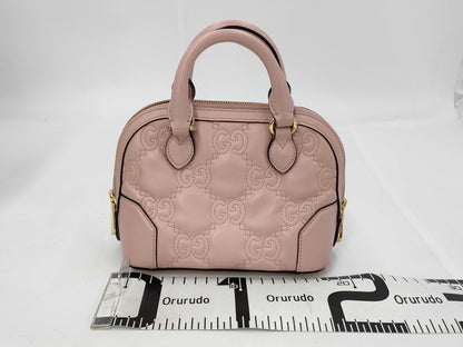 GUCCI GUCCI GG Matlasse Handbag 727793 Light Pink Leather Handbag