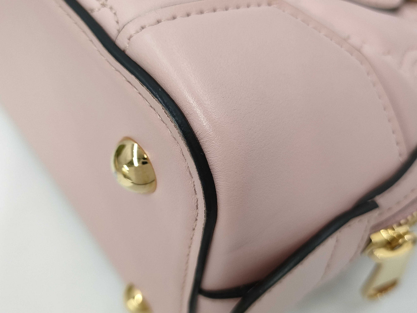 GUCCI GUCCI GG Matlasse Handbag 727793 Light Pink Leather Handbag