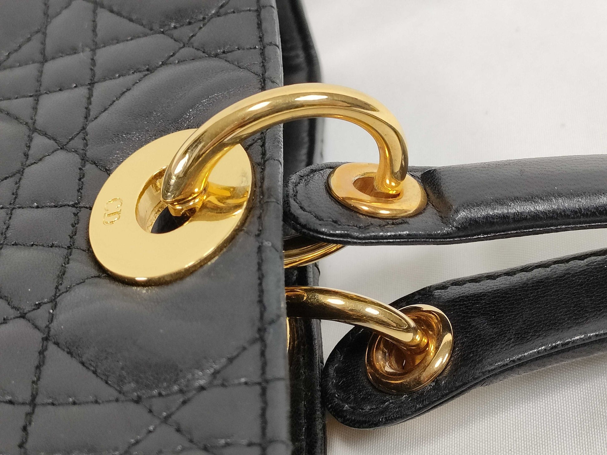 Dior Lady Dior DIOR/Christian Dior Lady Dior Large Bag Handbag Black Lambskin Handbag