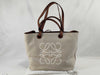 LOEWE LOEWE Anagram Tote Bag A717T23X02 White x Brown Jacquard x Calf Leather Tote Bag