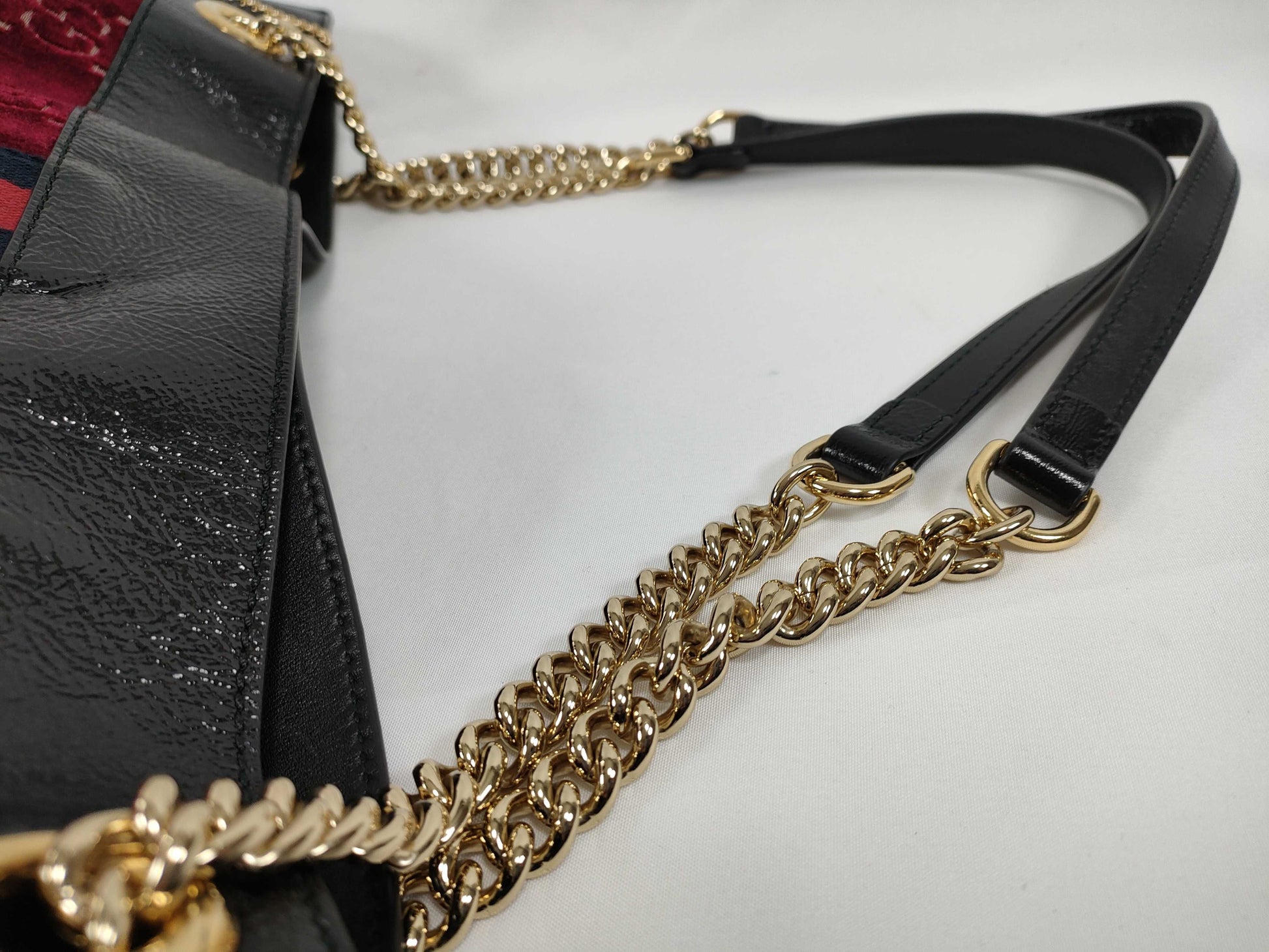 GUCCI GUCCI Raja Tote Bag 537219 Bordeaux x Black x Multi Velour x Leather Tote Bag