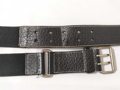 PRADA Leather x Canvas Belt Black Belt