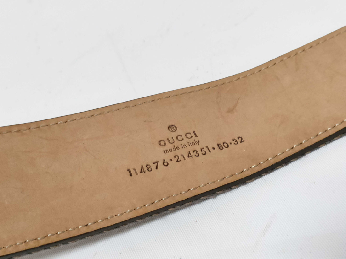 GUCCI Gucci Interlocking Leather x Canvas Belt 80/32 Belt