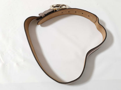 GUCCI Gucci Interlocking Leather x Canvas Belt 80/32 Belt