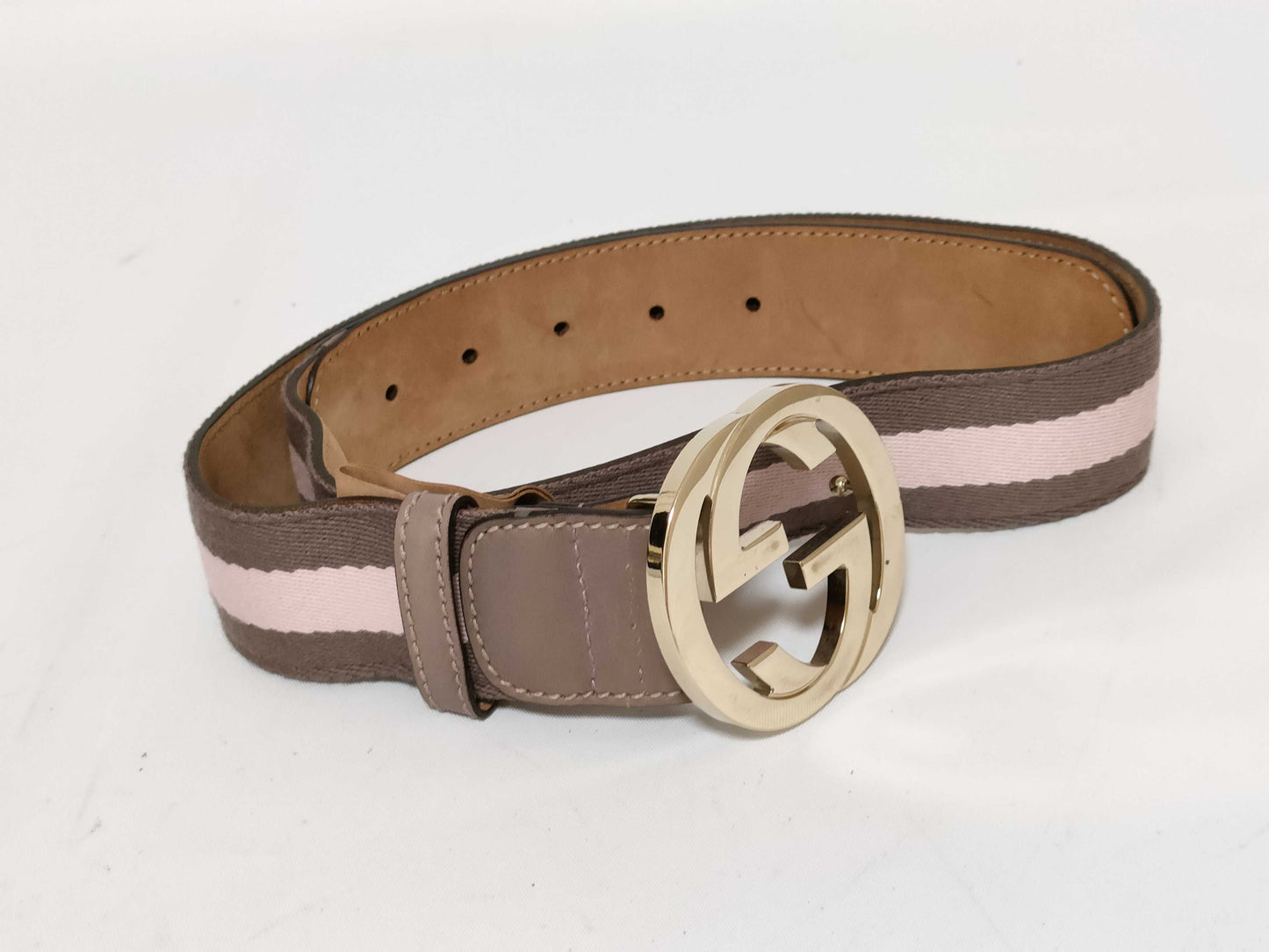 GUCCI Gucci Interlocking Leather x Canvas Belt 80/32 Belt