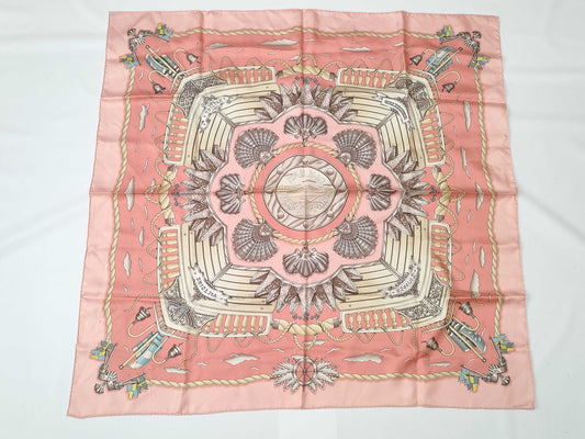 HERMES Carre Hermes Carre 90 Silk Scarf Pink Scarf