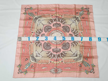 HERMES Carre Hermes Carre 90 Silk Scarf Pink Scarf