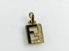 FENDI Logo Rhinestone Necklace Top Pendant Top