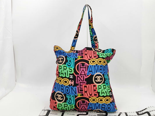 CHANEL CHANEL Matlasse Caviar Skin Chain Shoulder Bag 2way Eco Bag Black x Neon Color Multicolor Gold Hardware Shoulder Bag Card Seal 31st Series Shoulder Bag