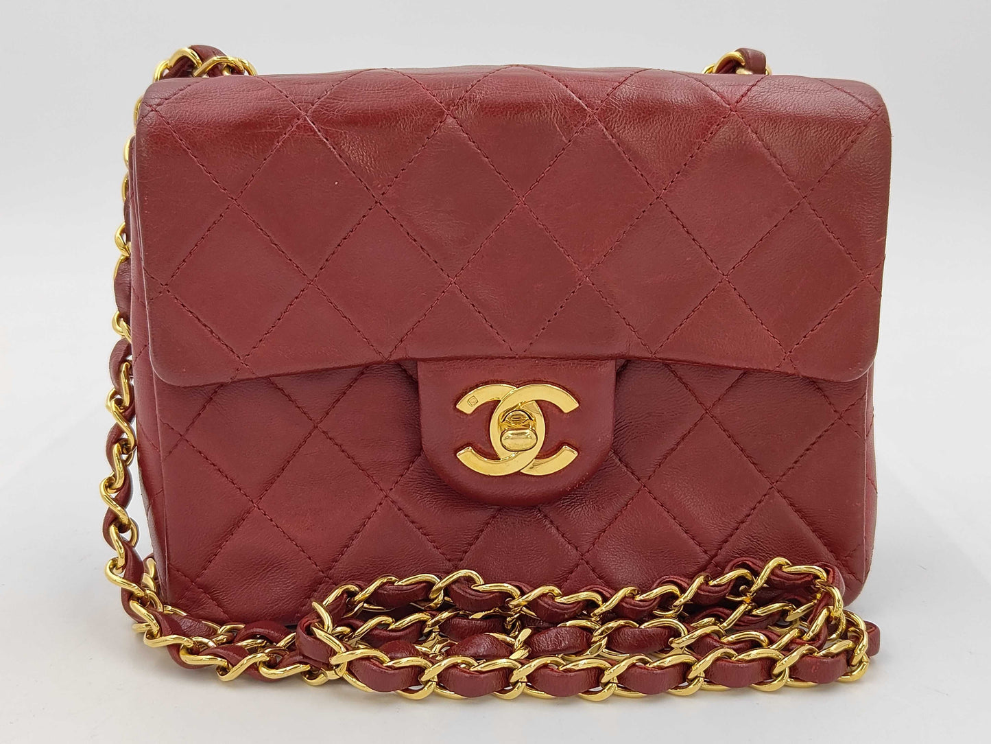 CHANEL Mini Matlasse Chain Shoulder Red Shoulder Bag