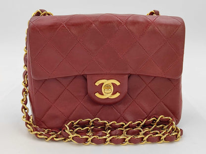 CHANEL Mini Matlasse Chain Shoulder Red Shoulder Bag