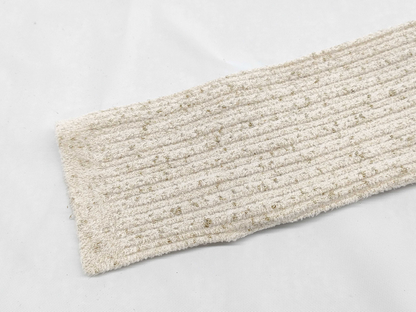 CHANEL CHANEL Cardigan Tops P57023K07456 #34 Lame White Knit Cardigan