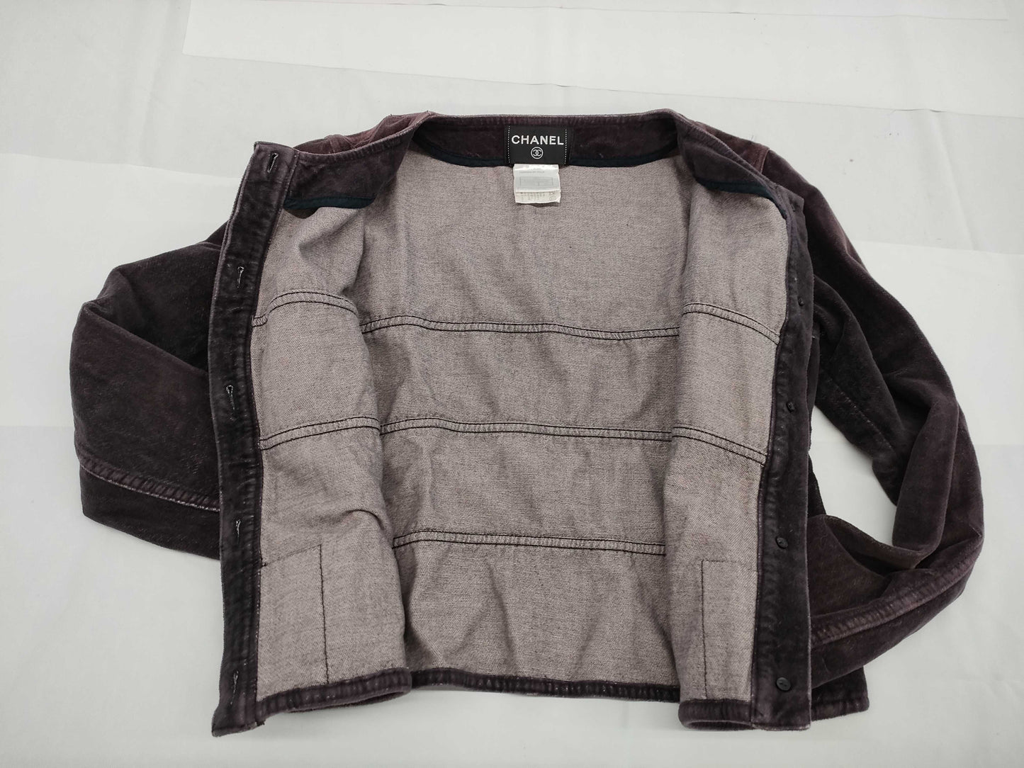 CHANEL CHANEL Jacket P20057V11559 #38 Velvet Coco Mark Button Top Jacket