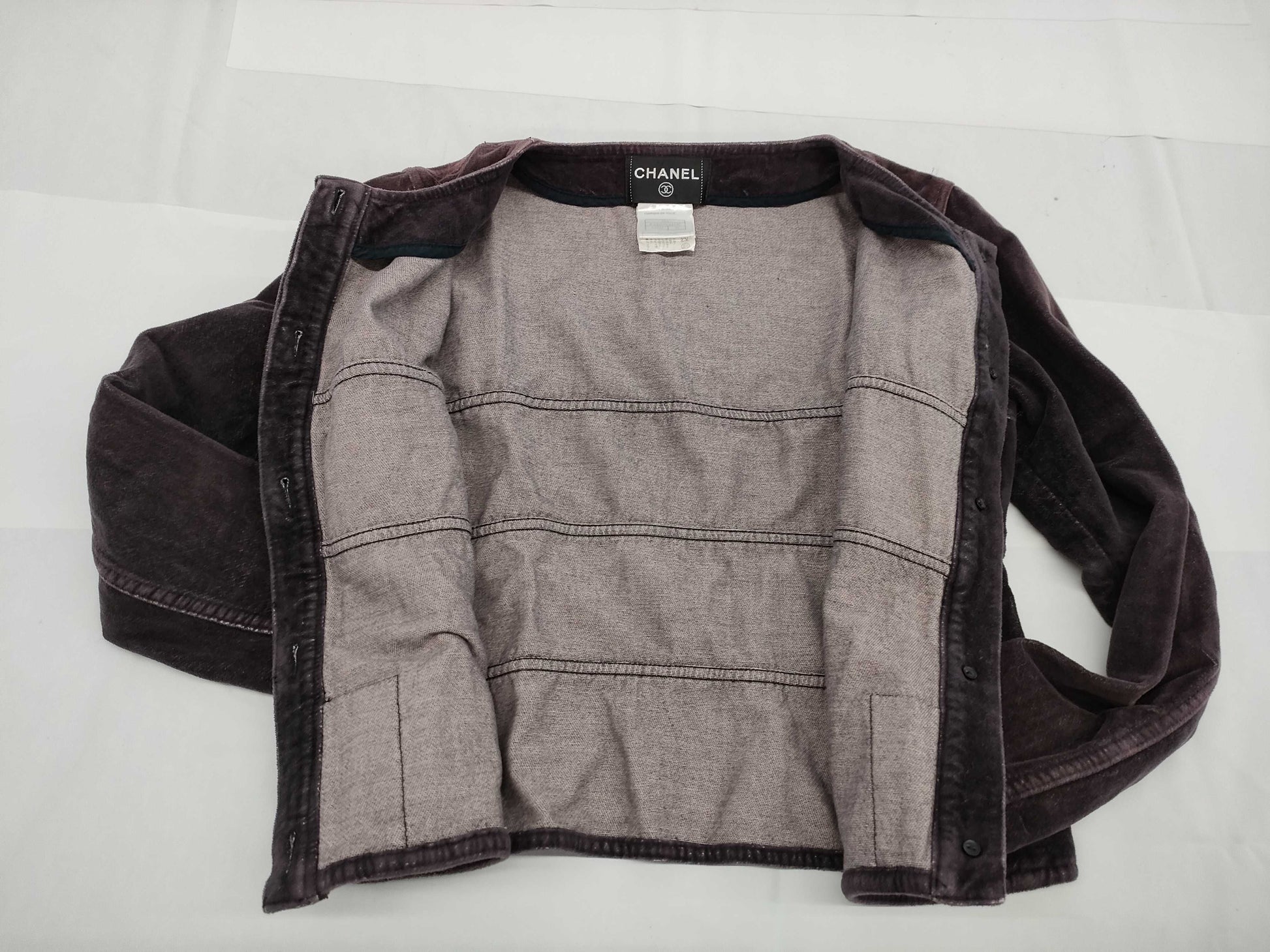 CHANEL CHANEL Jacket P20057V11559 #38 Velvet Coco Mark Button Top Jacket