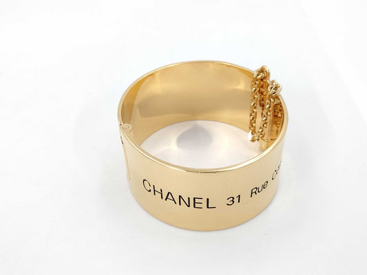 CHANEL Bangle Cambon Gold Logo Bracelet Bangle