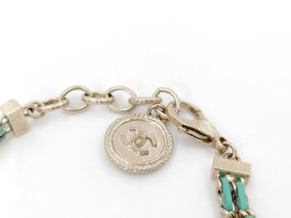 CHANEL Emerald Leather Cocomark B18C Bracelet Bangle