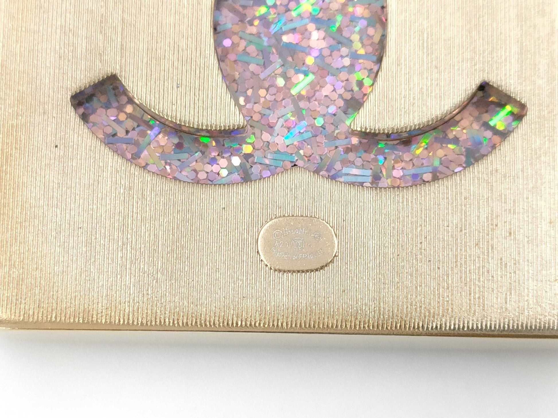 CHANEL Brooch Cocomark Pink Crame Square Gold A21K Brooch