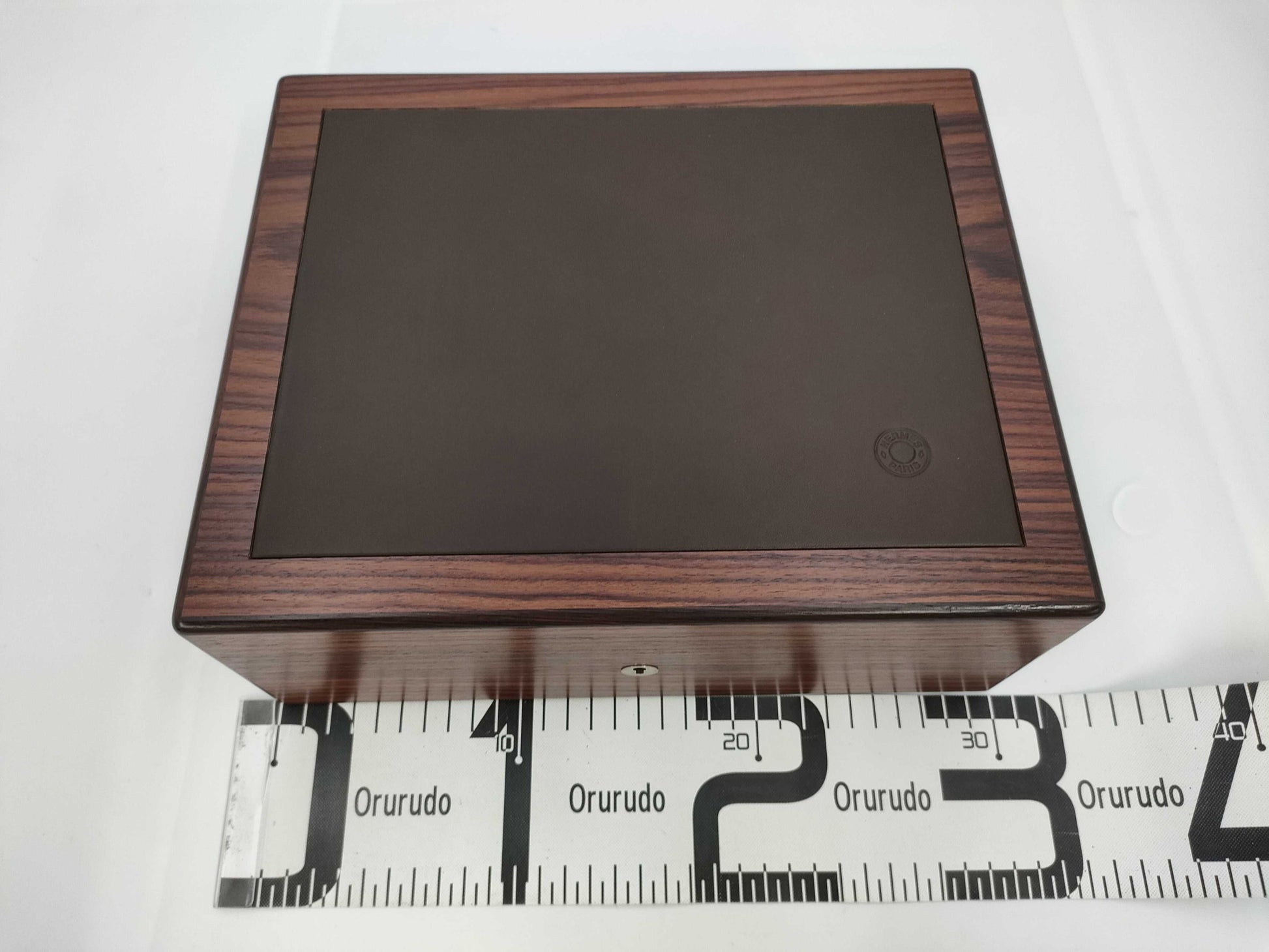 HERMES Jewelry Box Wood x Leather Other Accessories