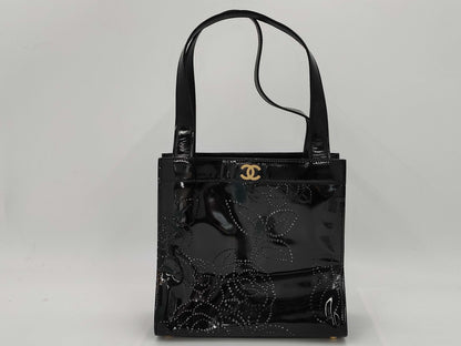 CHANEL Camellia Tote Patent Leather Tote Bag