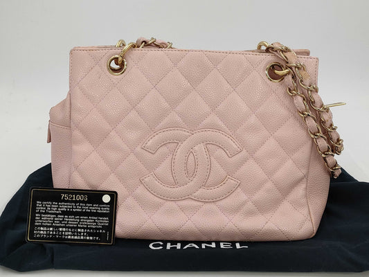 CHANEL Caviar Skin Chain Hand Shoulder Bag