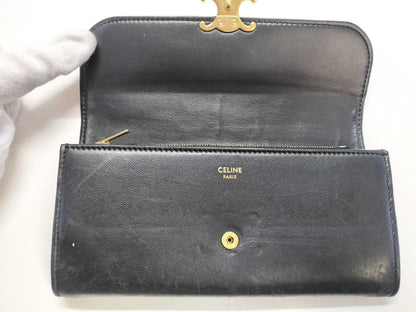 CELINE Leather Triomphe Wallet Wallet