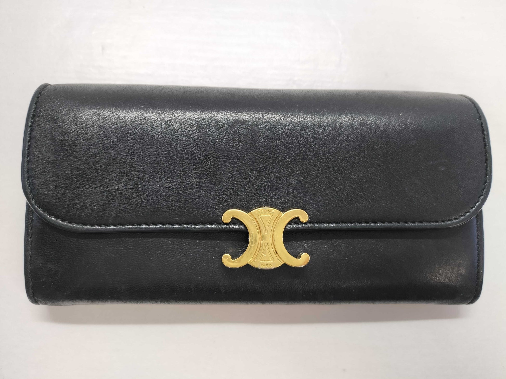 CELINE Leather Triomphe Wallet Wallet