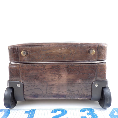 Berluti Formula 1000 Calligraphy Scrib Leather Suitcase Carry Case Carry Bag