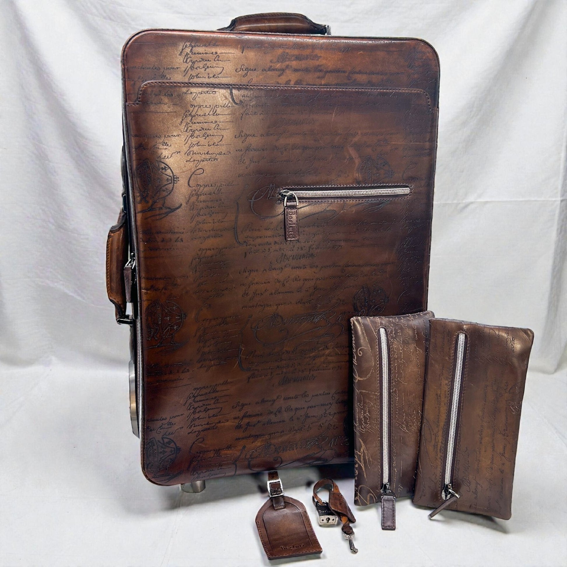 Berluti Formula 1000 Calligraphy Scrib Leather Suitcase Carry Case Carry Bag