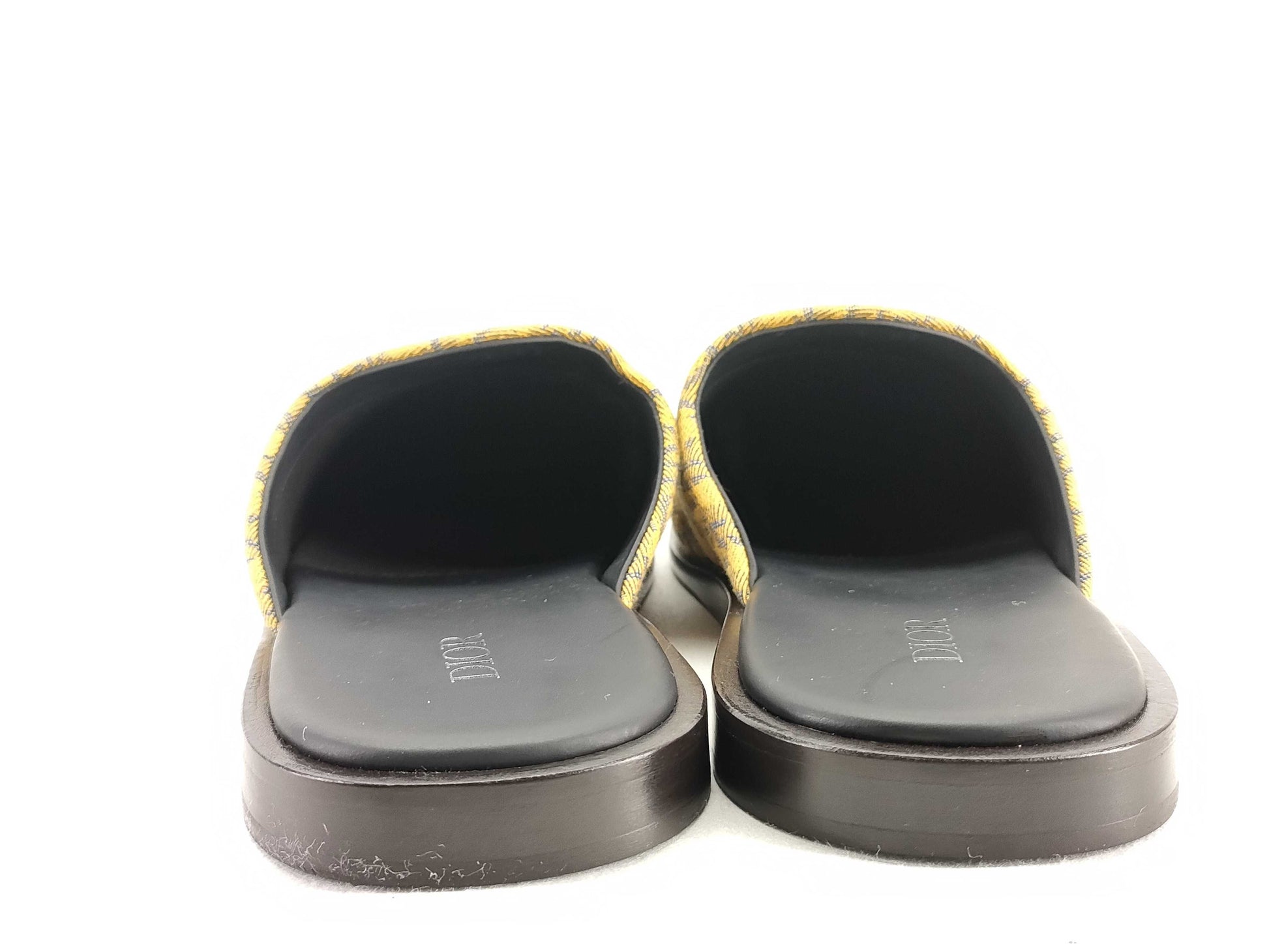 Dior Trotter Mule Sandals Oblique Canvas Yellow #42 Sandals