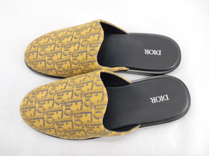 Dior Trotter Mule Sandals Oblique Canvas Yellow #42 Sandals
