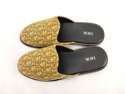 Dior Trotter Mule Sandals Oblique Canvas Yellow #41 Sandals