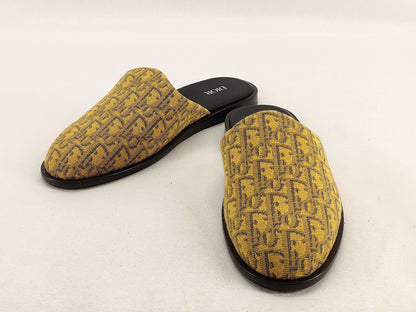 Dior Trotter Mule Sandals Oblique Canvas Yellow #41 Sandals
