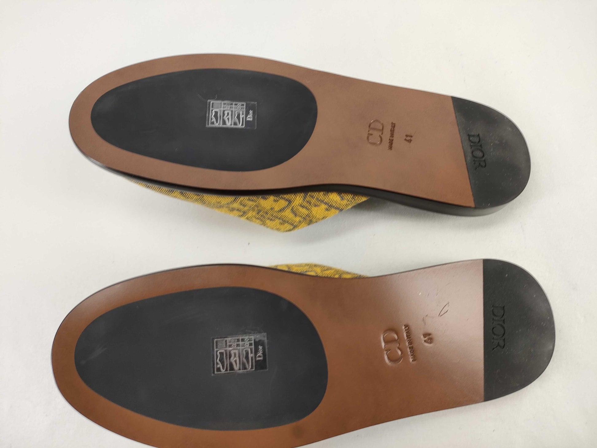 Dior Trotter Mule Sandals Oblique Canvas Yellow #41 Sandals