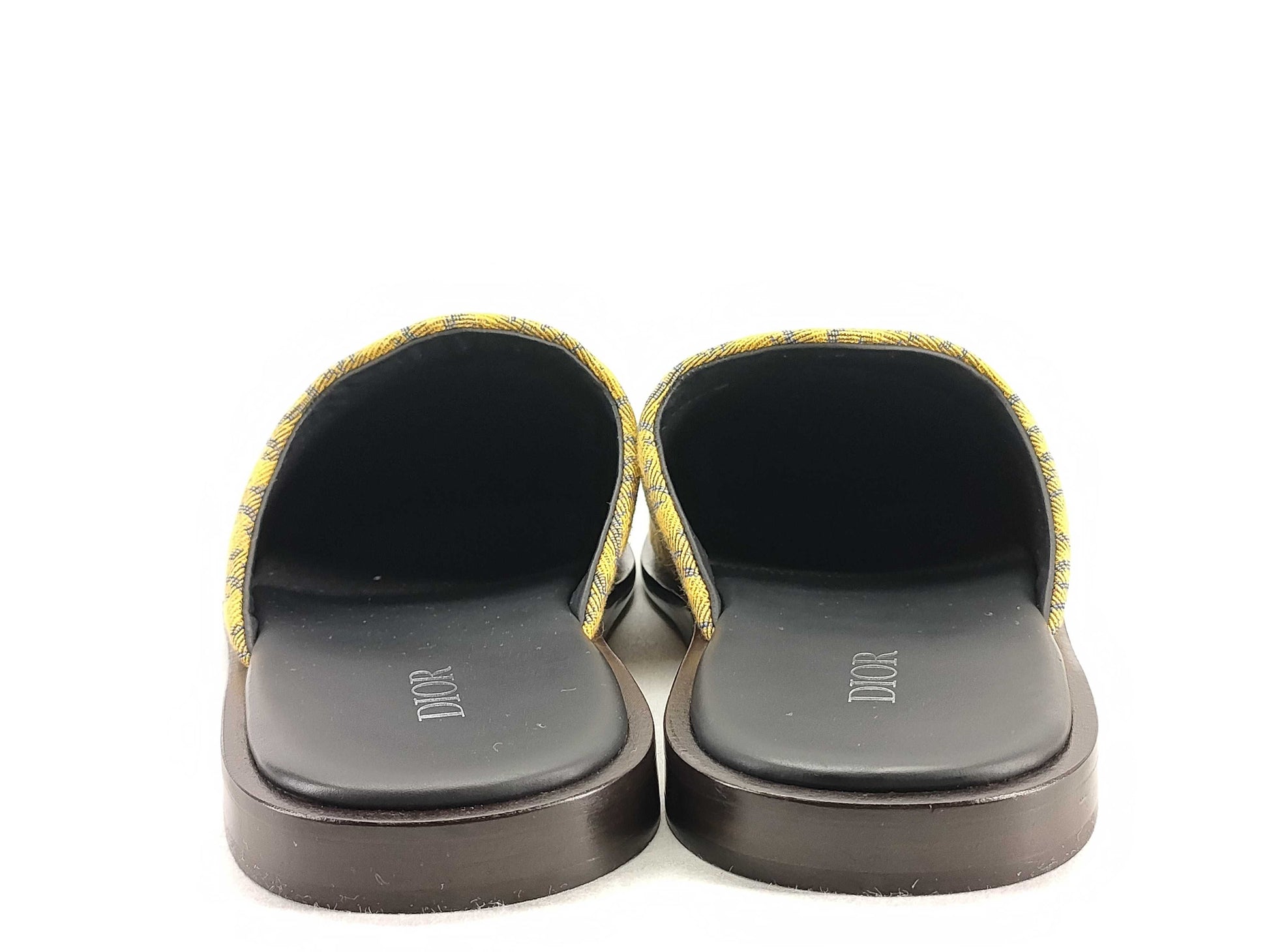 Dior Trotter Mule Sandals Oblique Canvas Yellow #41 Sandals