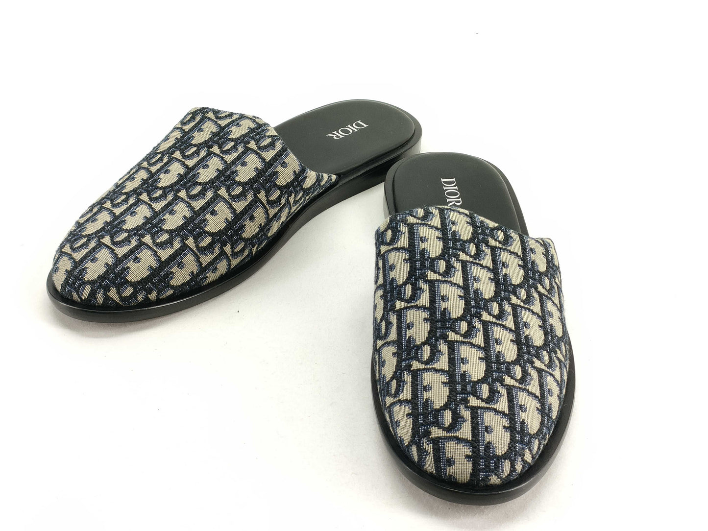 Dior Trotter Mule Sandals Oblique Canvas Navy #41 Sandals