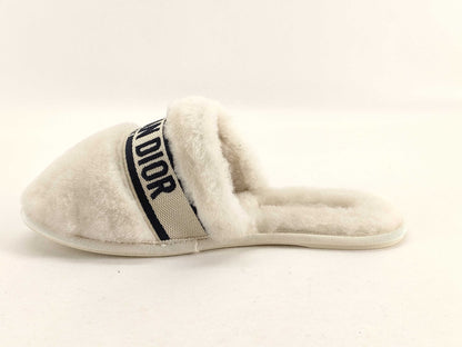 Dior Sandals Logo Mouton White #35 Slippers